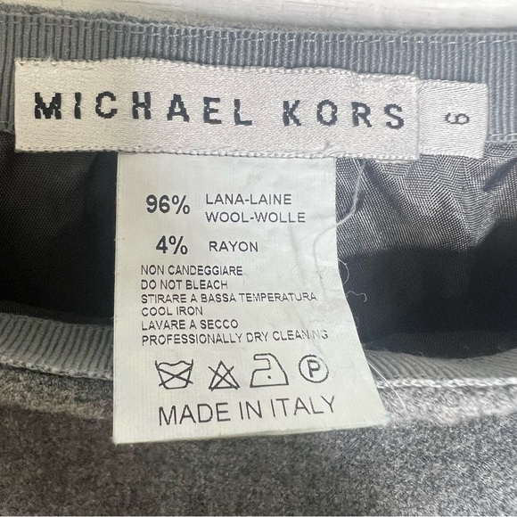 Michael Kors • Wool Blend Gray Side Zip Midi Skirt Size 6 - Picture 3 of 5